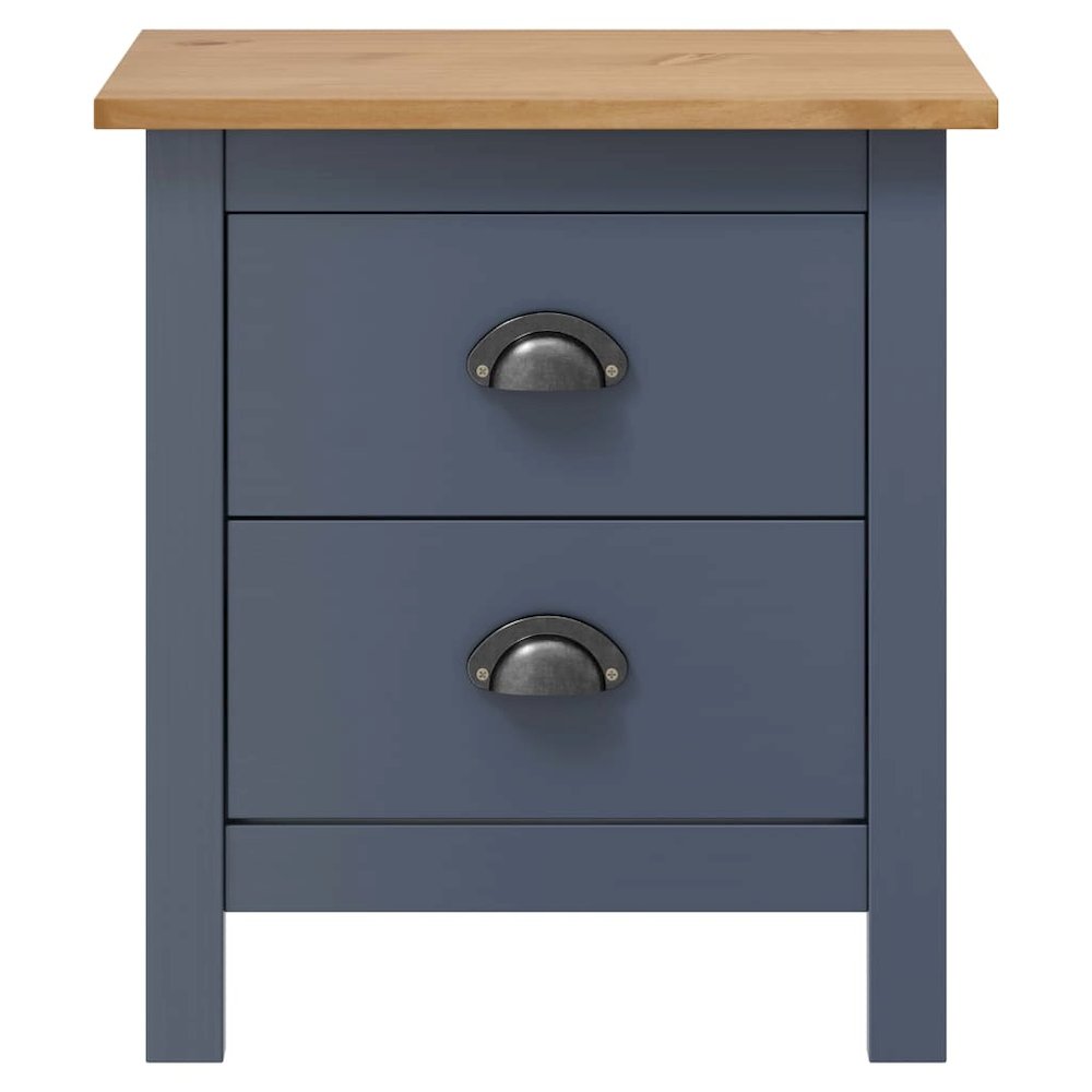 Bedside Cabinet Gray and honey brown Solid pine wood Small