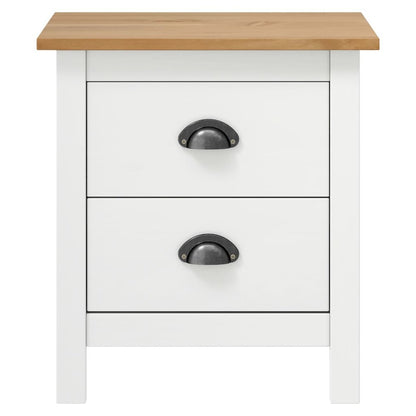 Bedside Cabinet White and honey brown Solid pine wood Medium