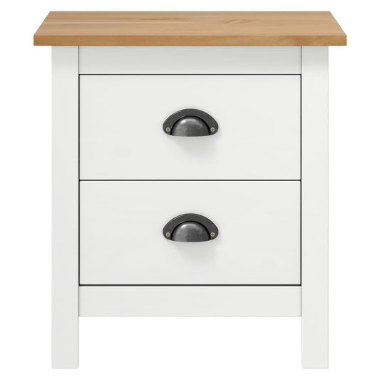 Bedside Cabinet White and honey brown Solid pine wood Medium
