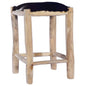 vidaXL Bar Stool Real Goat Leather and Solid Teak Wood, 288810