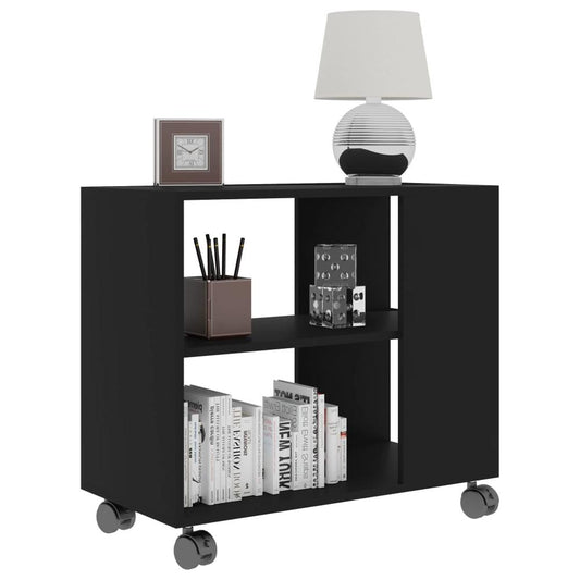 vidaXL Side Table Black 27.6"x13.8"x21.7" Chipboard, 802121