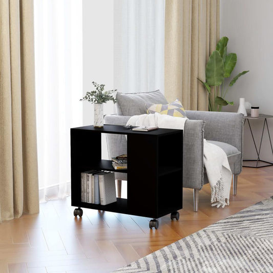 vidaXL Side Table Black 27.6"x13.8"x21.7" Chipboard, 802121