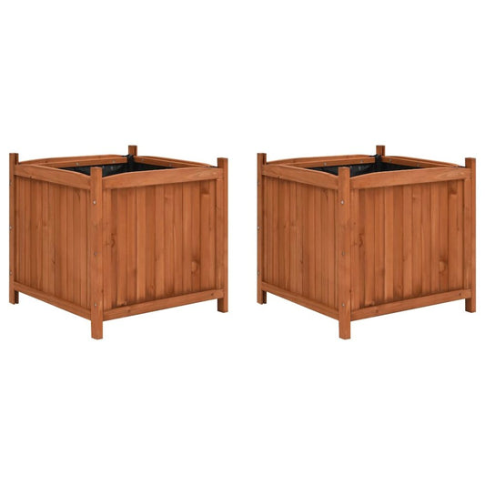 vidaXL Raised Beds 2 pcs 19.7"x19.7"x19.7" Firwood 7250
