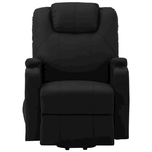 vidaXL Massage Stand-up Chair Black Faux Leather