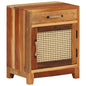 Bedside Cabinet Multicolor Solid reclaimed wood, natural cane, MDF
