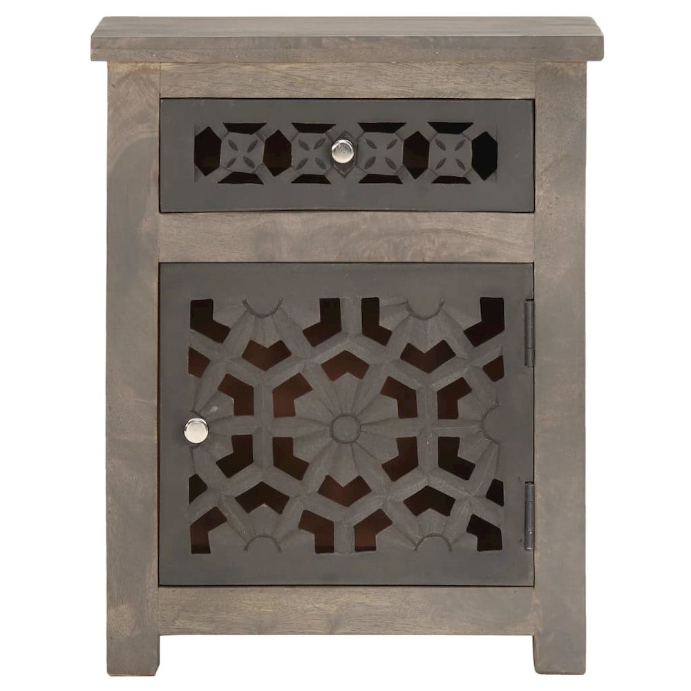 Bedside Cabinet Natural wood color Solid mango wood, MDF