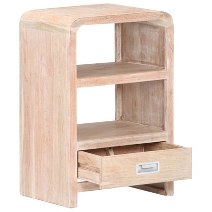 Bedside Table Whitewashed Acacia Solid Acacia Wood Medium