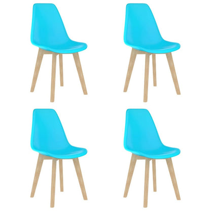 Dining Chair Set of 4 Blue Polypropylene, Beechwood 0 Ergonomic
