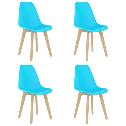 Dining Chair Set of 4 Blue Polypropylene, Beechwood 0 Ergonomic