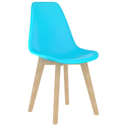 Dining Chair Set of 4 Blue Polypropylene, Beechwood 0 Ergonomic