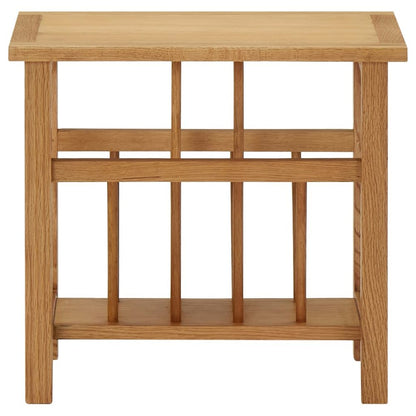 Magazine Table Natural Solid Oak Wood, MDF Compact Magazine Table