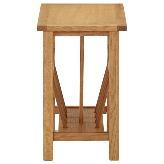 vidaXL Magazine Table 17.7"x10.6"x16.5" Solid Oak Wood, 289184