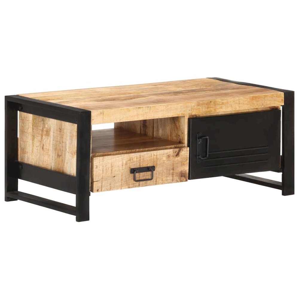 vidaXL Coffee Table 39.4"x19.7"x15.7" Rough Mango Wood, 320194