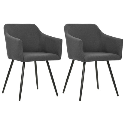 vidaXL Dining Chairs 2 pcs Dark Gray Fabric, 323094