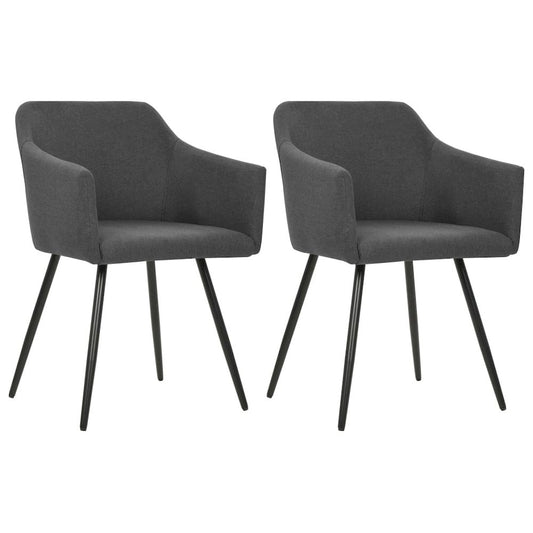 vidaXL Dining Chairs 2 pcs Dark Gray Fabric, 323094