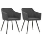 vidaXL Dining Chairs 2 pcs Dark Gray Fabric, 323094