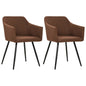 vidaXL Dining Chairs 2 pcs Brown Fabric, 323096