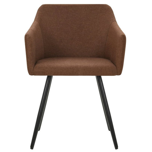 vidaXL Dining Chairs 2 pcs Brown Fabric, 323096