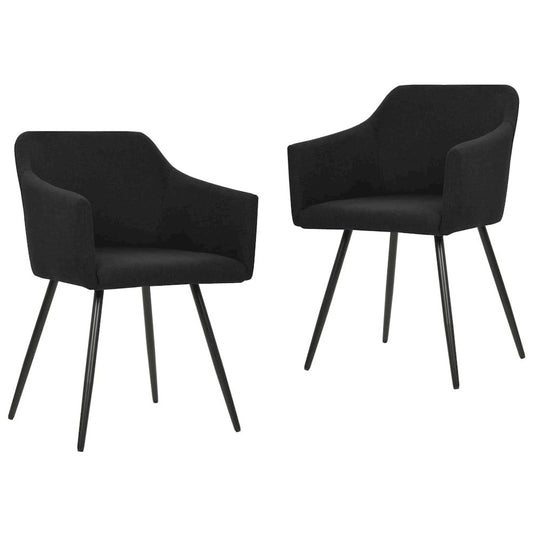 Dining Chairs 2 pcs Black Fabric