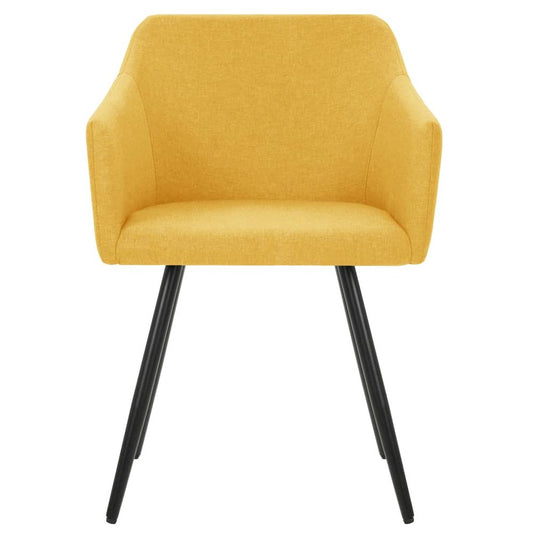 vidaXL Dining Chairs 2 pcs Yellow Fabric, 323100