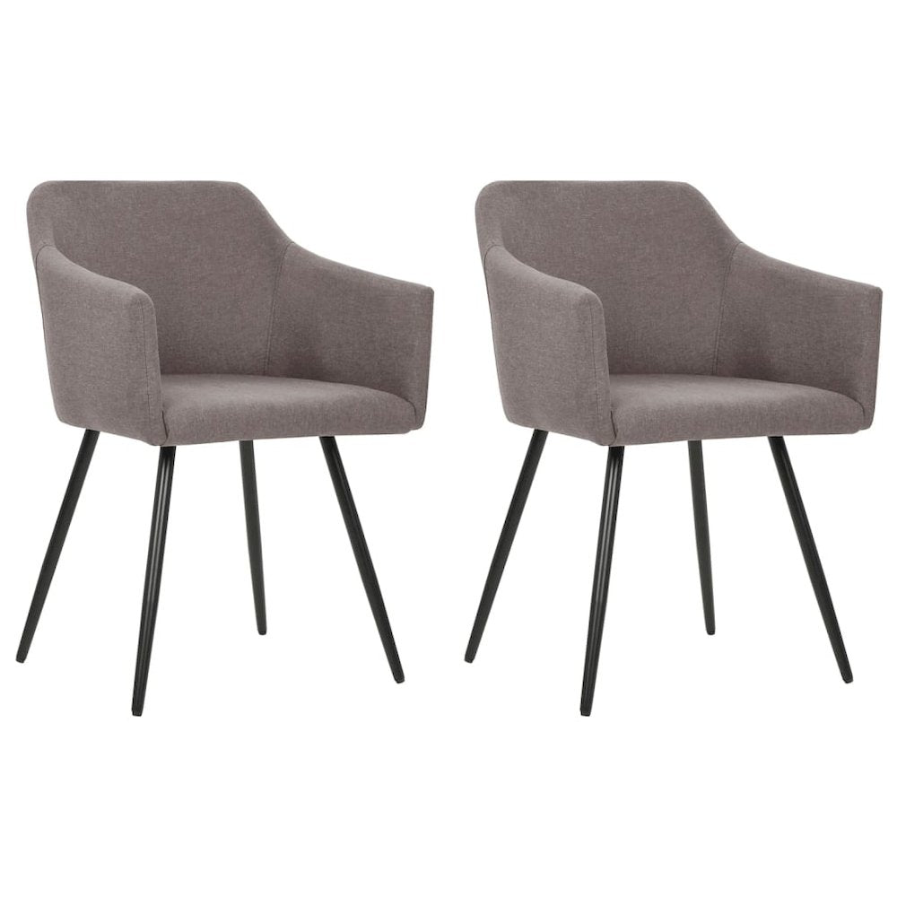 Dining Chair Set of 2 Taupe Fabric (100% polyester), metal