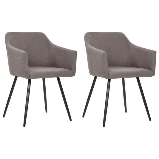 Dining Chair Set of 2 Taupe Fabric (100% polyester), metal