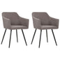 Dining Chair Set of 2 Taupe Fabric (100% polyester), metal
