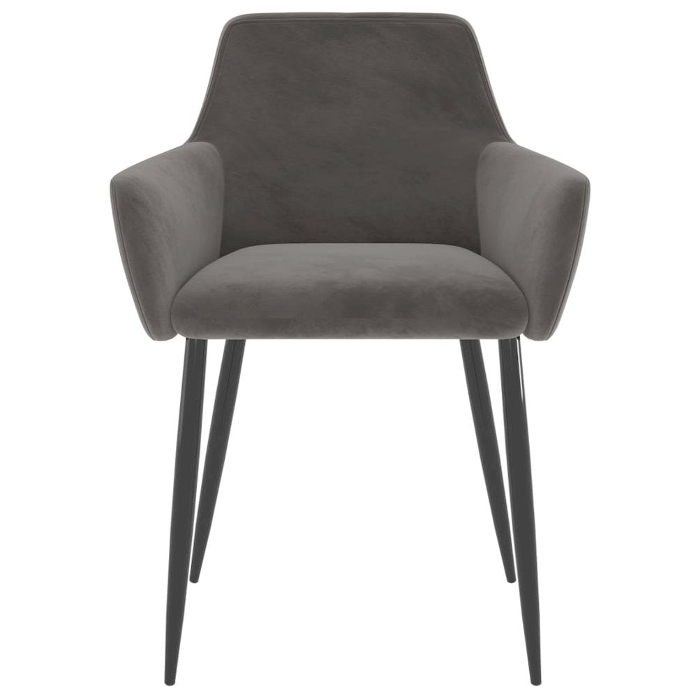 vidaXL Dining Chairs 2 pcs Dark Gray Velvet
