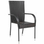 Dining Chair Set of 6 Brown PE Rattan, Powder-Coated Steel