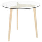 vidaXL Dining Table Transparent 31.5" Tempered Glass 2783