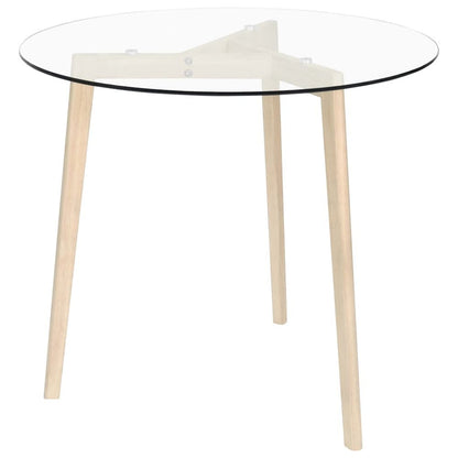 vidaXL Dining Table Transparent 31.5" Tempered Glass 2783