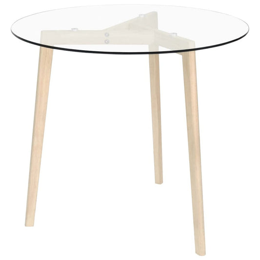 vidaXL Dining Table Transparent 31.5" Tempered Glass 2783