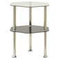 vidaXL 2-Tier Side Table Transparent & Black 15"x15"x19.7" Tempered Glass 2791