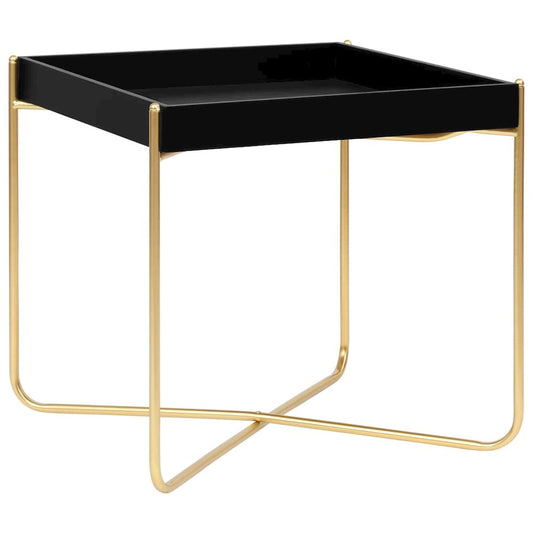 vidaXL Side Table Black and Gold 15"x15"x15.2" MDF 2799