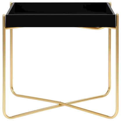 vidaXL Side Table Black and Gold 15"x15"x15.2" MDF 2799