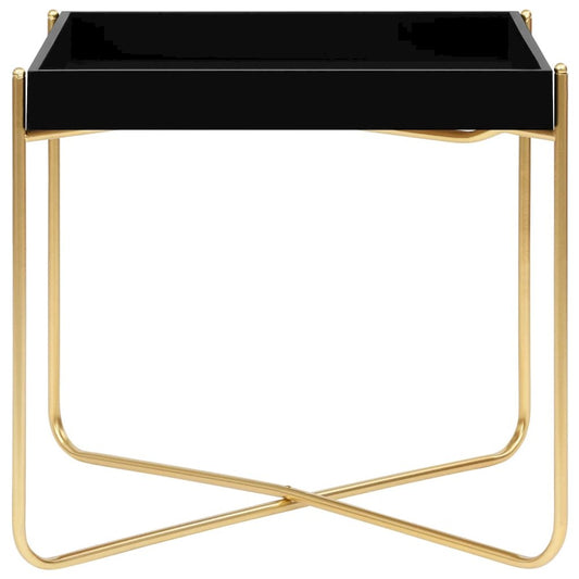 vidaXL Side Table Black and Gold 15"x15"x15.2" MDF 2799