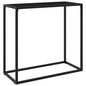 vidaXL Console Table Black 31.5"x13.8"x29.5" Tempered Glass 2808