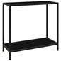 vidaXL Console Table Black 31.5"x13.8"x29.5" Tempered Glass 2832