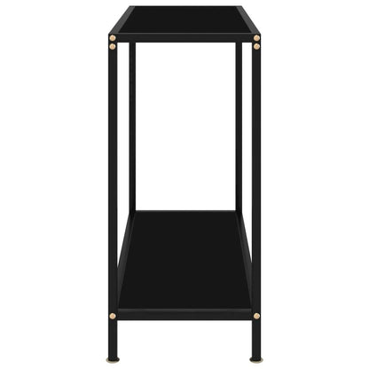 vidaXL Console Table Black 31.5"x13.8"x29.5" Tempered Glass 2832