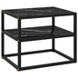vidaXL Console Table Black 19.7"x15.7"x15.7" Tempered Glass 2854