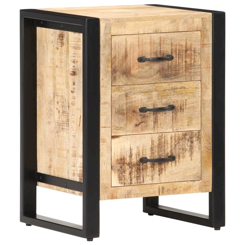 Bedside Cabinet Natural Solid mango wood Compact Bedside Cabinet