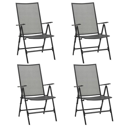 Folding Chair Set of 4 Anthracite Steel Standard Foldable