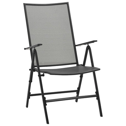 Folding Chair Set of 4 Anthracite Steel Standard Foldable