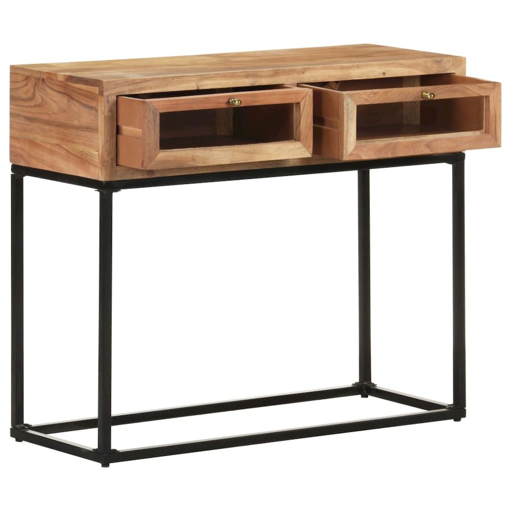 vidaXL Console Table 35.4"x13.8"x29.9" Solid Acacia Wood 3505
