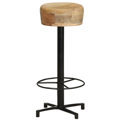 Bar Stool Set of 2 Natural Wood