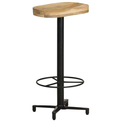Bar Stool Set of 2 Natural Wood, Black