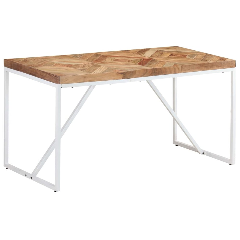 vidaXL Dining Table 55.1"x27.6"x29.9" Solid Acacia and Mango Wood