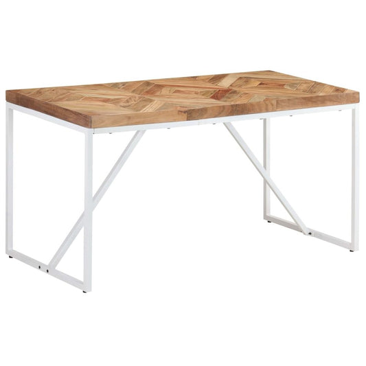 vidaXL Dining Table 55.1"x27.6"x29.9" Solid Acacia and Mango Wood