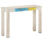 vidaXL Console Table White 45.3"x13.8"x30.3" Rough Mango Wood