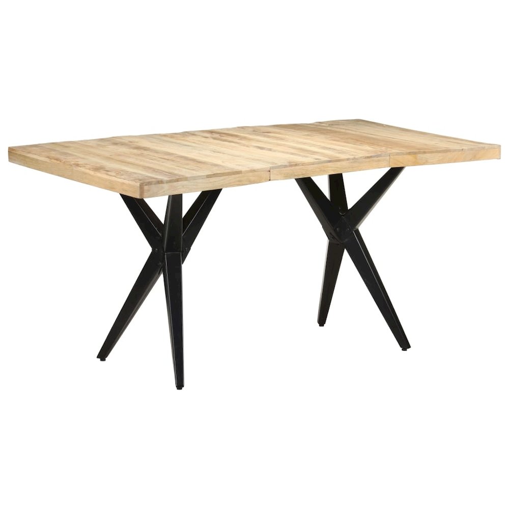 vidaXL Dining Table 63"x31.5"x29.9" Rough Mango Wood, 323566